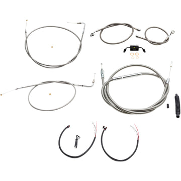 LA Choppers Handlebar Cable/Brake Line Kit - Complete - 18" - 20" Handlebars - Stainless LA-8231KT2-19