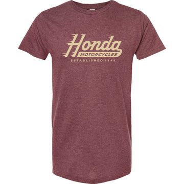 Honda Apparel Honda Established T-Shirt - Heather Burgundy - Large NP23S-M2294-L | T Shirts Mens