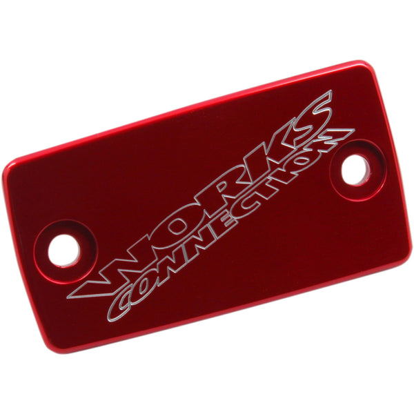 Works Connection Anodized Billet Aluminum Front Brake Reservoir Cover - Red 21-067