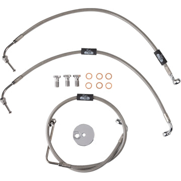 LA Choppers Brake Lines - 12" - 14" Ape Hanger Handlebars - Stainless Steel LA-8230B13