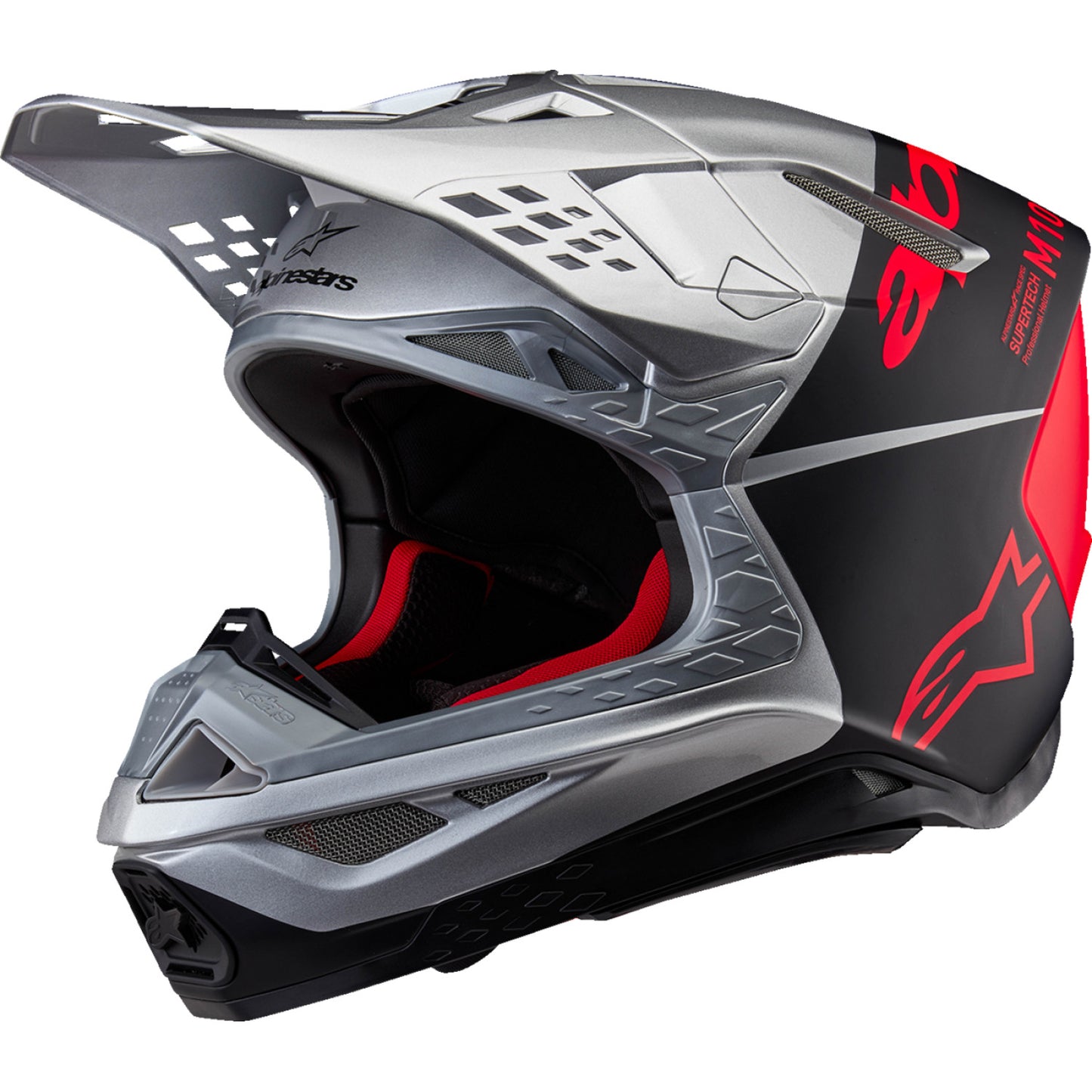 ALPINESTARS Supertech M10 Helmet - Flood - MIPS? - Gloss Silver/Black/Orange Fluo - XS 8301023-1954-XS