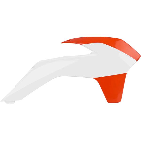Polisport Radiator Cover - White/Orange - KTM 8417400001