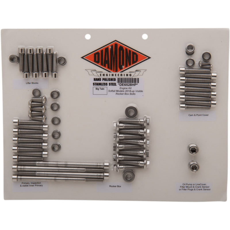 DIAMOND ENGINEERING Fastener Kit - Engine/Rocker Box - OEM - FLF/FXB DE6528HP