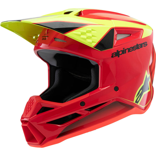 Alpinestars Youth SM3 Helmet - Fray - Gloss Red/Yellow Fluo/Black - Medium 8301625-3051-YM