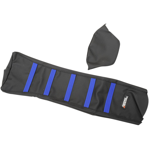 Moose Racing Ribbed Seat Cover - Black Cover/Blue Ribs - Yamaha YZF45018-332