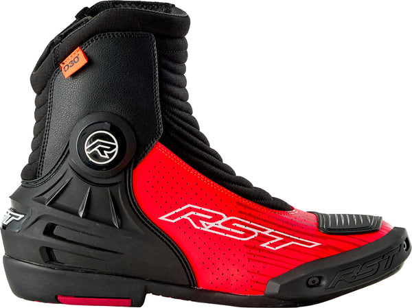 RST Tractech Evo D3O Short CE Boot - Black/Fluro Red - US 12