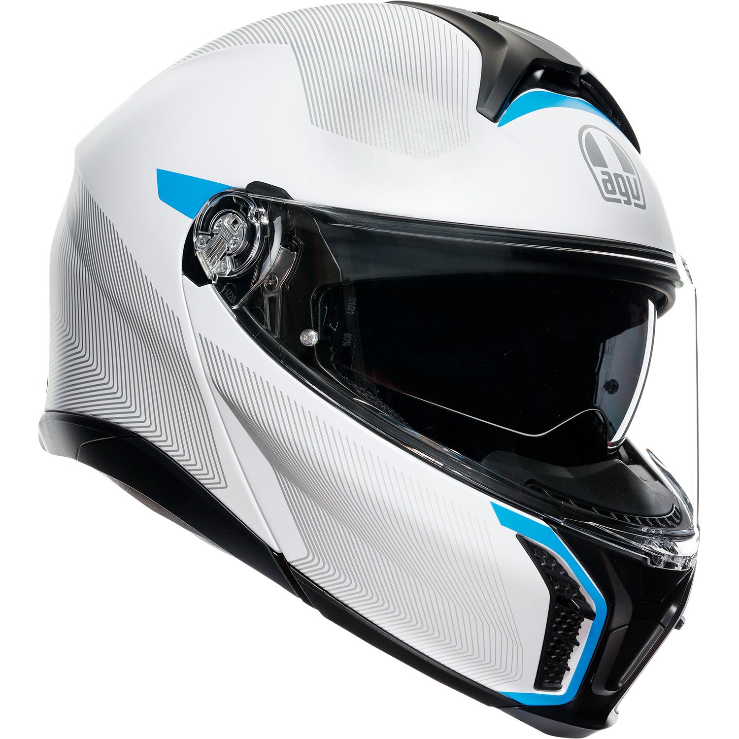 AGV Tourmodular Helmet - Frequency - Light Gray/Blue - 2XL 211251F2OY00616 | Street Full Face Modular Helmet