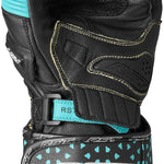 RST Women's Tractech Evo 4 CE Leather Glove - Black/Aqua/Grey - S