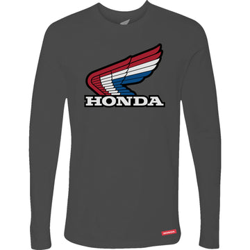 Honda Apparel Honda Wing Long-Sleeve T-Shirt - Charcoal - Small NP21S-M3023-S | T Shirts Mens