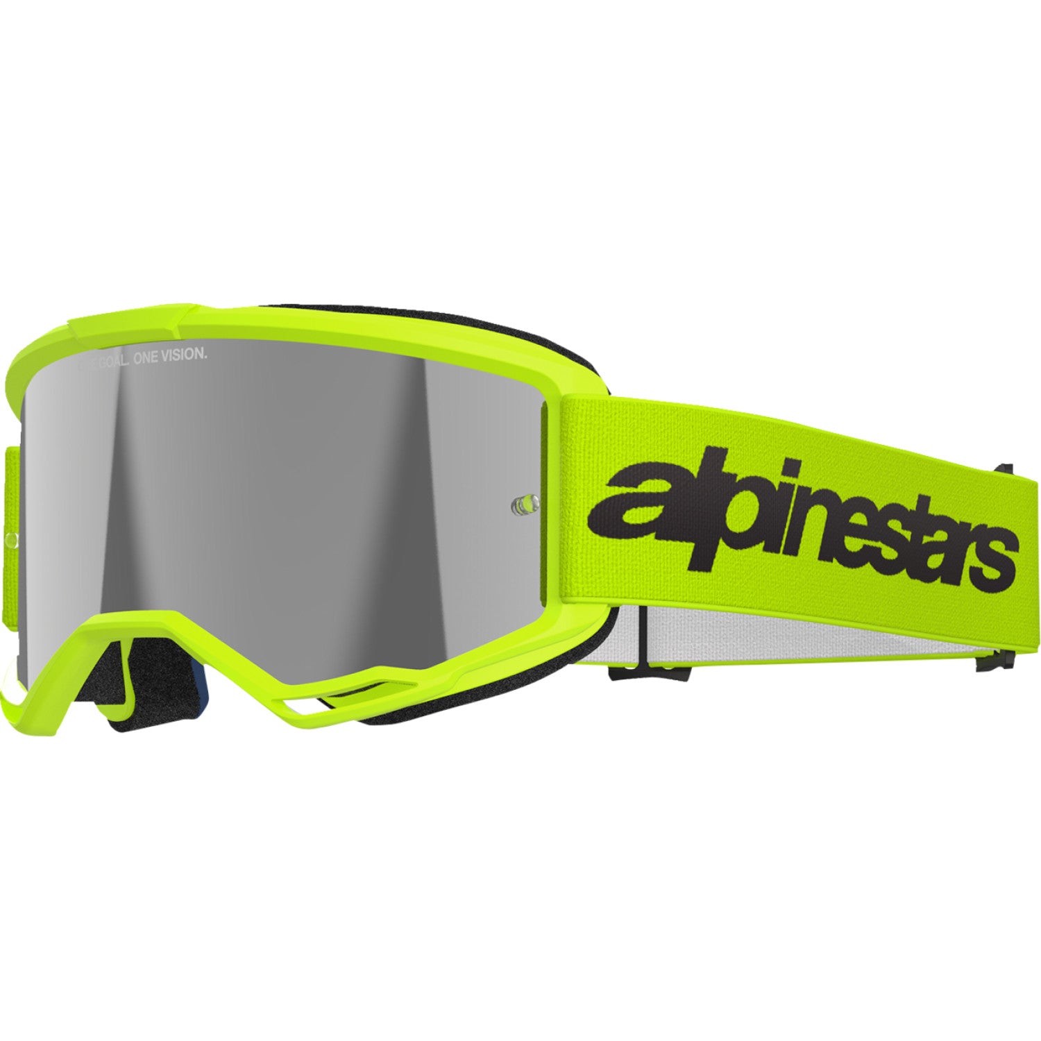 Alpinestars Vision 3 Goggle - Wordmark - Yellow Fluo - Silver Mirror 5103225-5299 | Goggles 