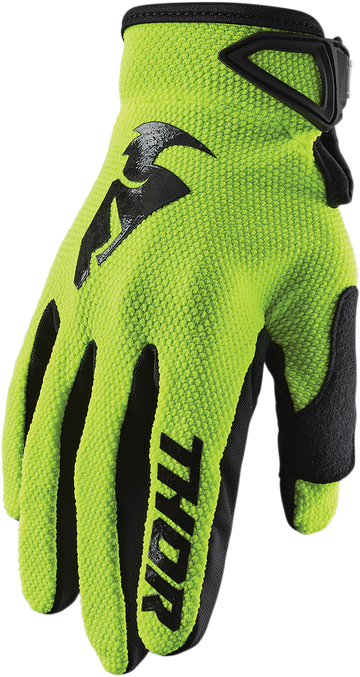 THOR Youth Sector Gloves - Acid/Black - Medium 3332-1534