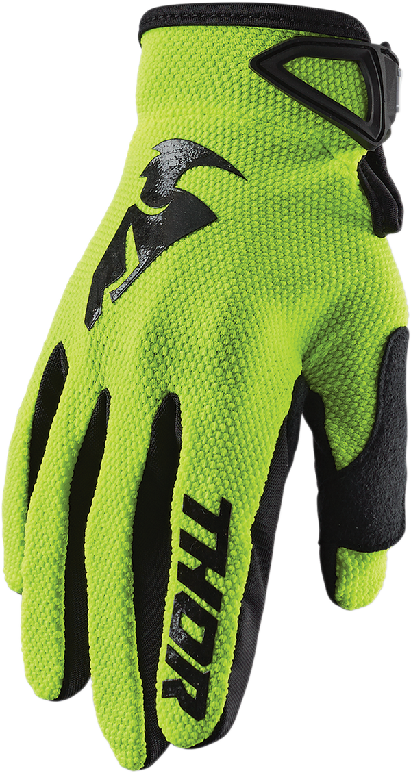 Thor Youth Sector Gloves - Acid/Black - Large 3332-1535