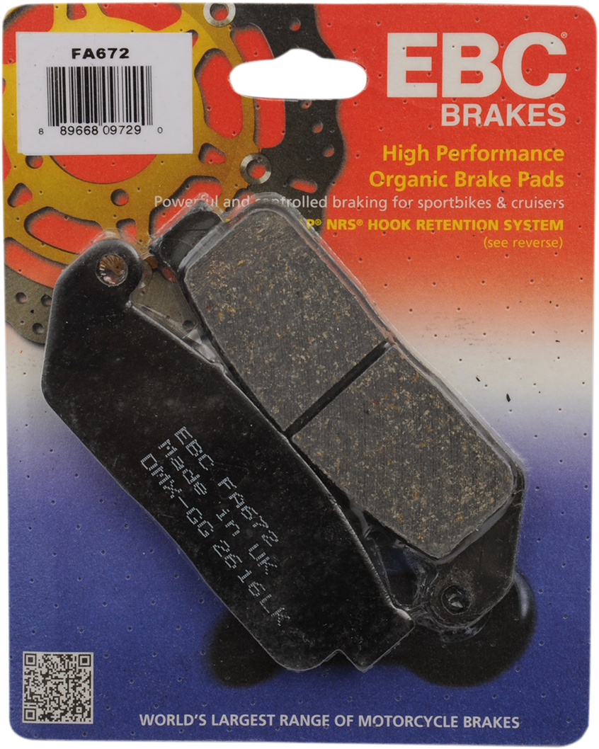 EBC Organic Brake Pads FA672