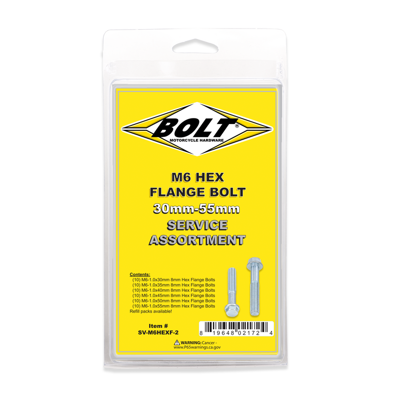 M6 8mm Hex Flange Bolt Assortment 60 Piece Kit