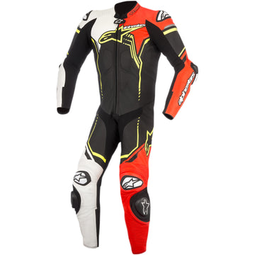 ALPINESTARS GP Plus v2 1-Piece Leather Suit - Black/White/Red Fluorescent/Yellow Fluorescent - US 44 / EU 54 3150518-1236-54