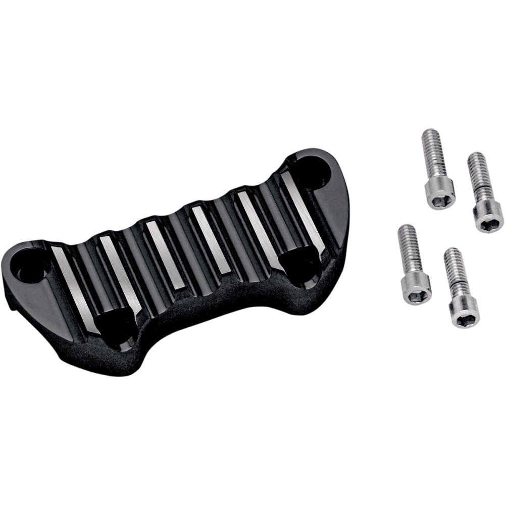 Covingtons Billet Aluminum Handlebar Clamp - Finned - Black C1225-B