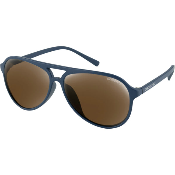 Bobster Maverick Sunglasses - Matte Navy - Brown HD Silver Mirror Lens BMAV103HD