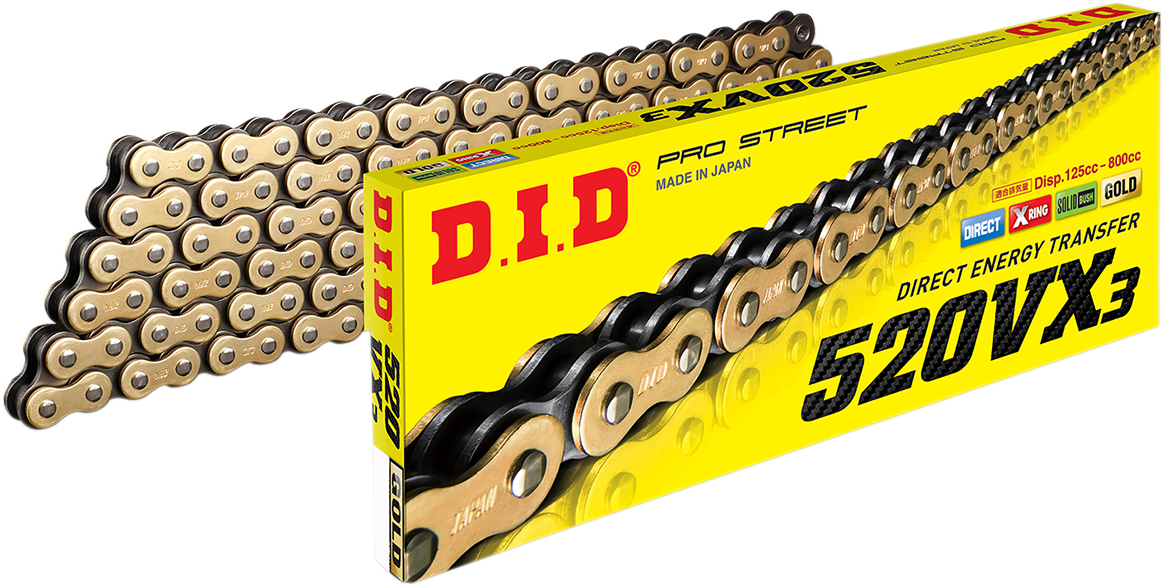 DID 520 VX3 - Bulk Chain - Gold - 25 Feet 520VX3G25FT