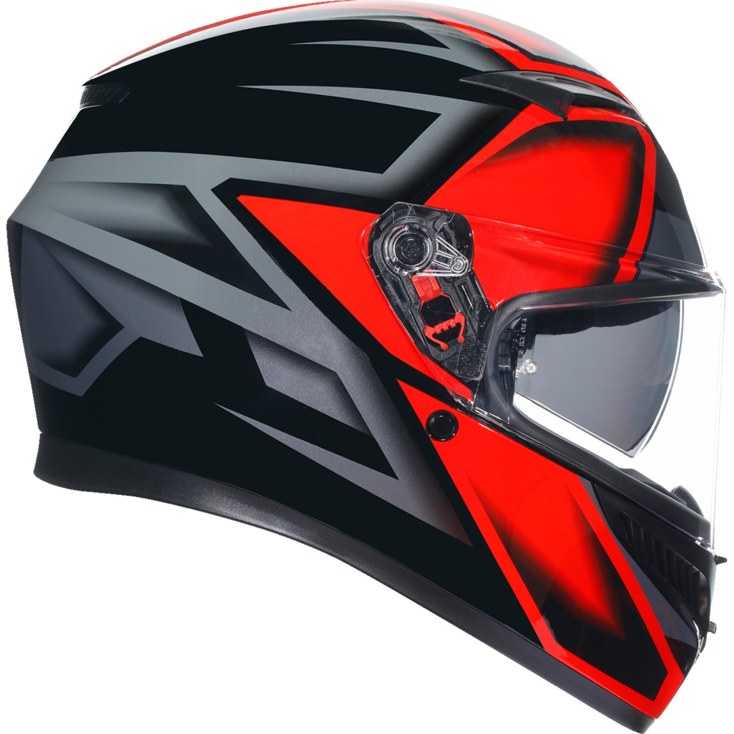 AGV K3 Helmet - Compound - Black/Red - Small 2118381004009S | Street Full Face Adult Helmet