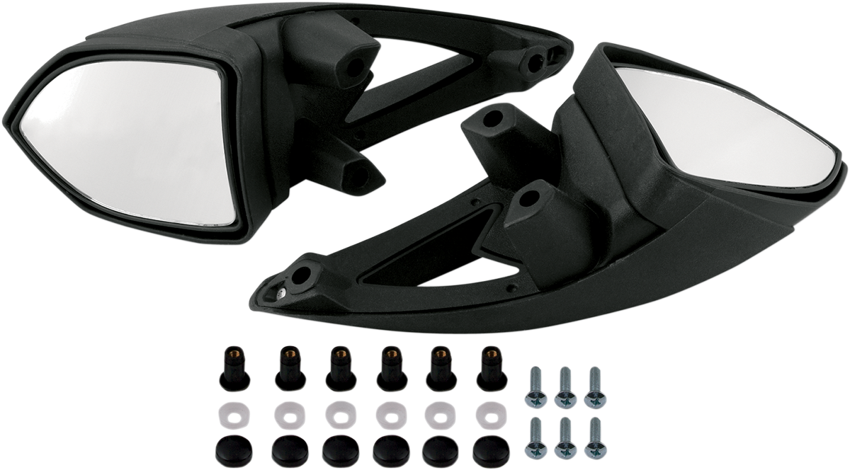 KIMPEX Mirror - Side View - Pentagon - Black - Pair 284011