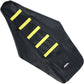 Moose Racing Ribbed Seat Cover - Black Cover/Yellow Ribs - Suzuki RM12501-331RT