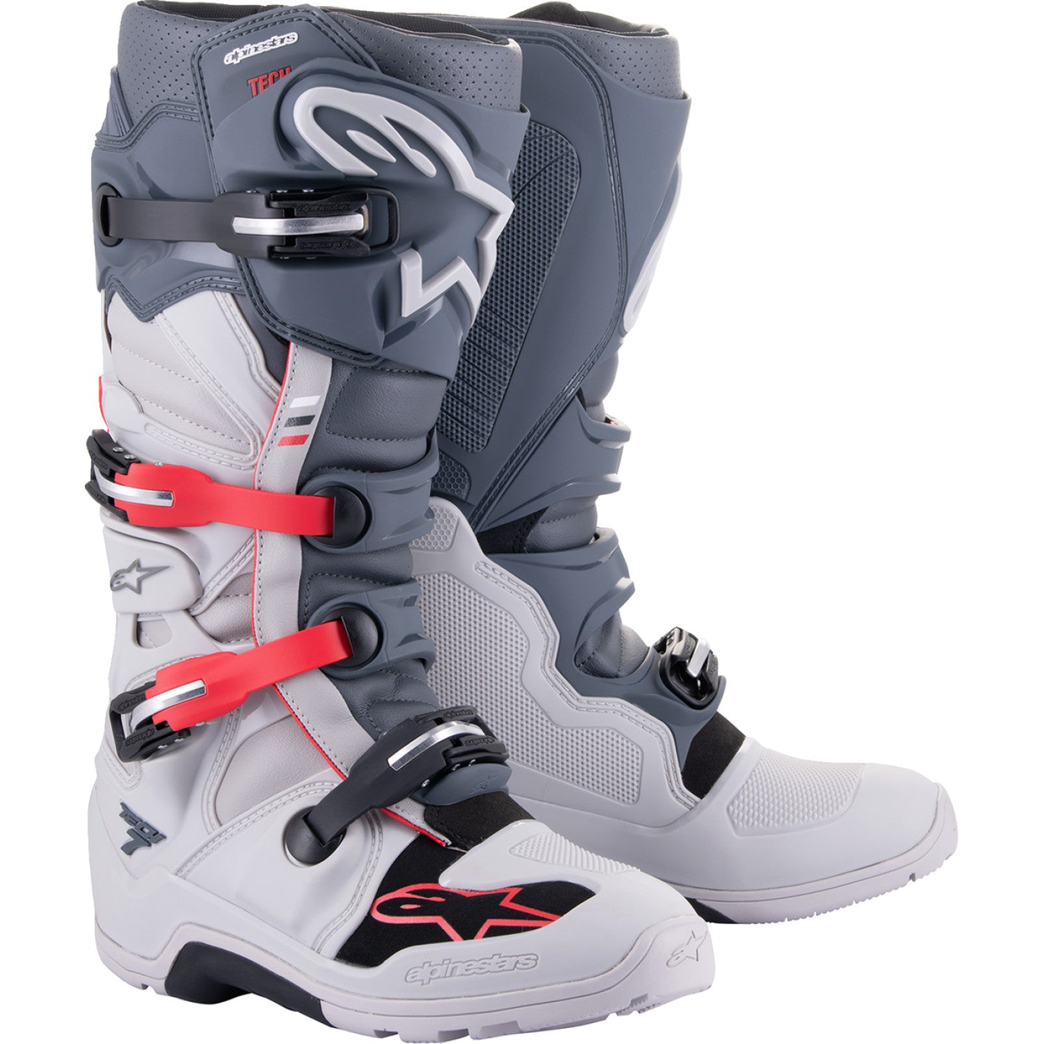 ALPINESTARS Tech 7 Enduro Boots - Gray/Red - US 7 2012114-9204-7