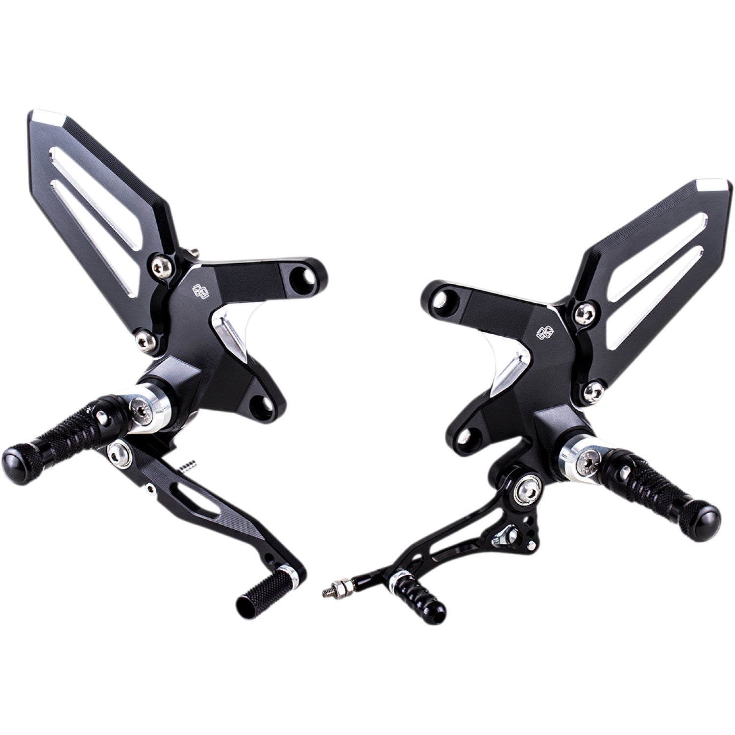 Gilles Tooling Adjustable Rearset - Black/Silver - Kawasaki RCT10GT-K02-BS | Rearsets Motorcycle