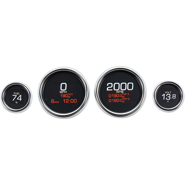 Dakota Digital MLX 4-Gauge Instrument Kit - Chrome Bezel MLX-8496