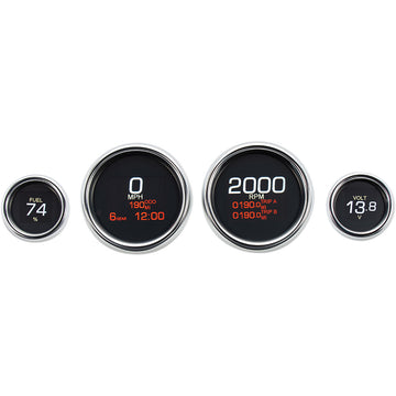 Dakota Digital MLX 4-Gauge Instrument Kit - Chrome Bezel MLX-8404
