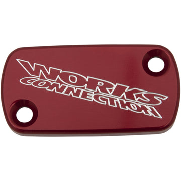 WORKS CONNECTION Anodized Billet Aluminum Front Brake Reservoir Cover - Red 21-006