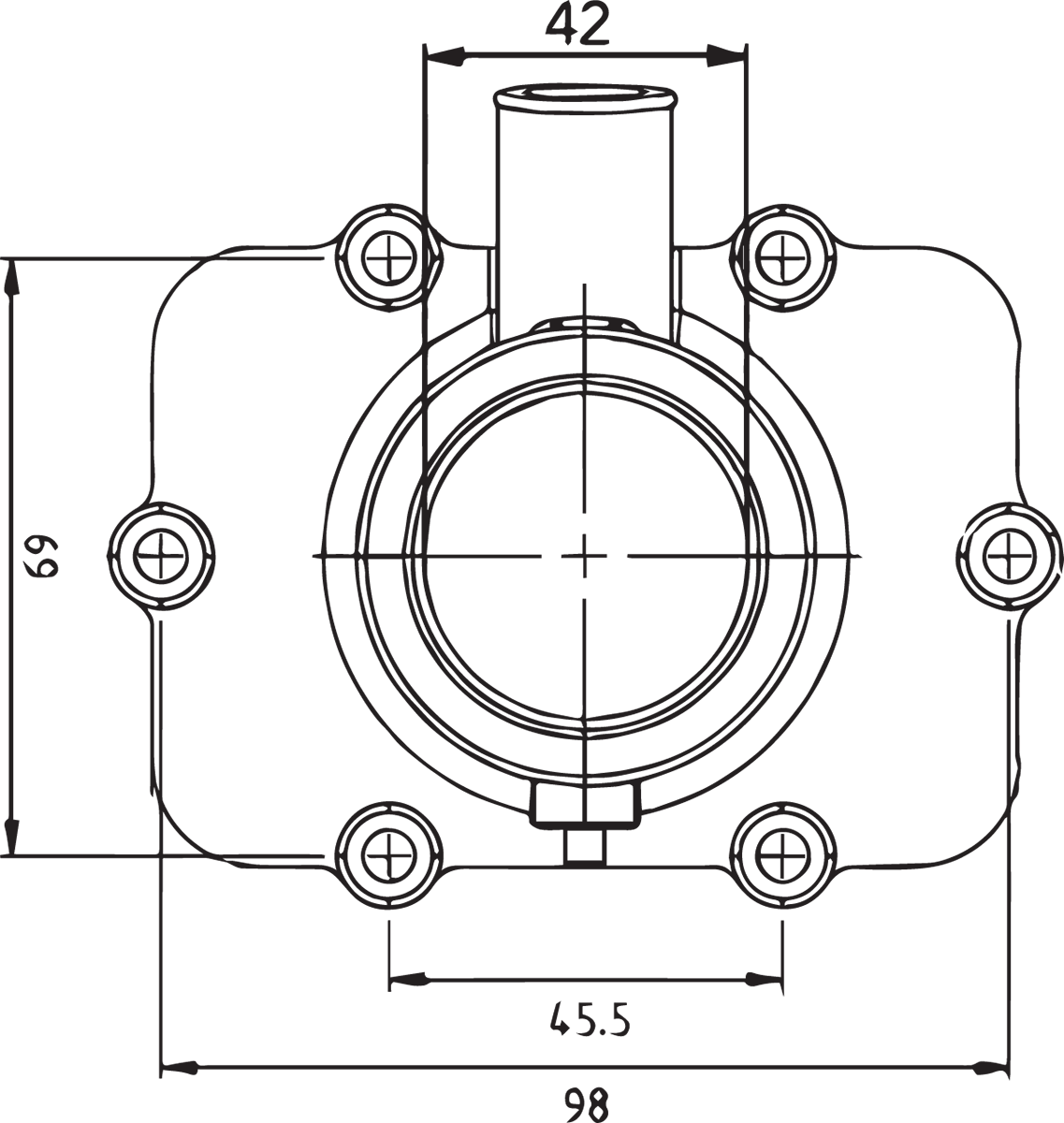 KIMPEX Carburetor Mounting Flange - Ski-Doo 301748