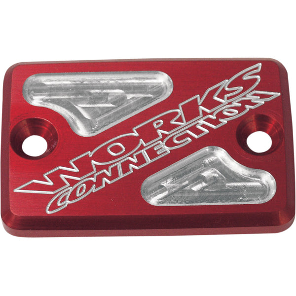 Works Connection Billet Front Brake Reservoir Cover for ATV - Red 21-205