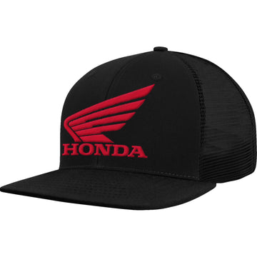 Honda Apparel Honda Wing Flat Bill Hat - Black/Red NP21A-H3170 | Caps & Hats