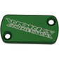 WORKS CONNECTION Anodized Billet Aluminum Front Brake Reservoir Cover - Green 21-110