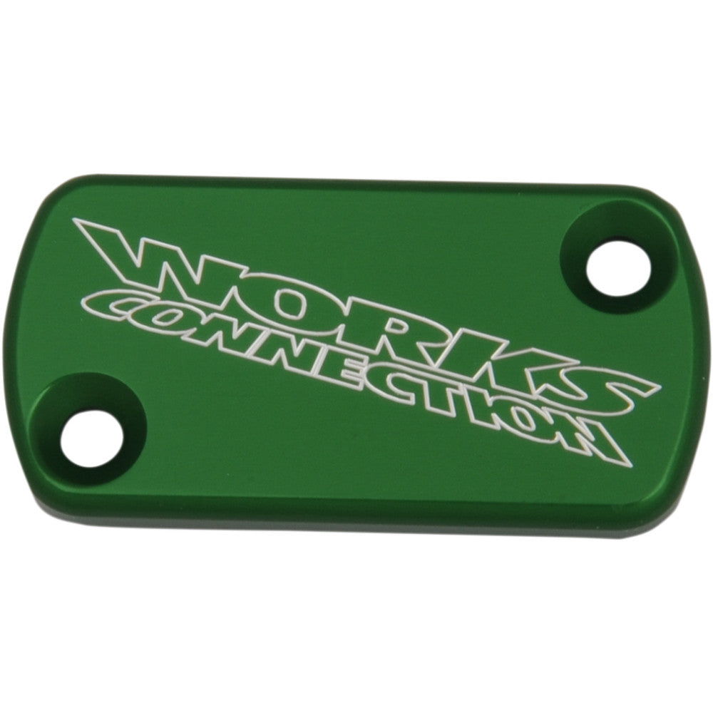 WORKS CONNECTION Anodized Billet Aluminum Front Brake Reservoir Cover - Green 21-110
