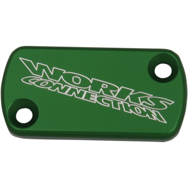 Works Connection Anodized Billet Aluminum Front Brake Reservoir Cover - Green 21-110