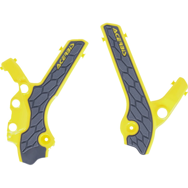 Acerbis X-Grip Frame Guards - Gray/Yellow - DR-Z 400S/E/SM 2983341120
