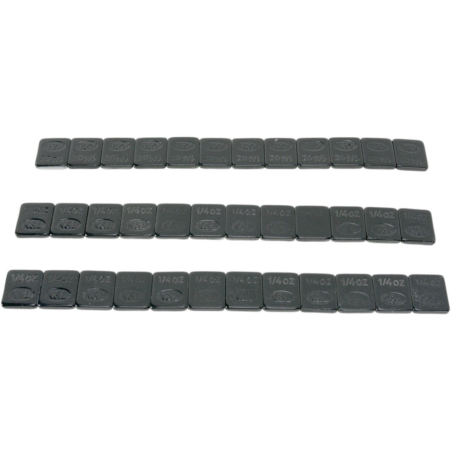 K&L Supply Wheel Weights - Rectangle - Adhesive Stick-On - Black - 36 Pack 32-2428 | Tire Mounting & Balancing Products