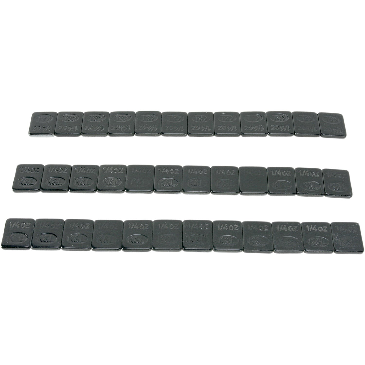 K&L Supply Wheel Weights - Rectangle - Adhesive Stick-On - Black - 36 Pack 32-2428 | Tire Mounting & Balancing Products