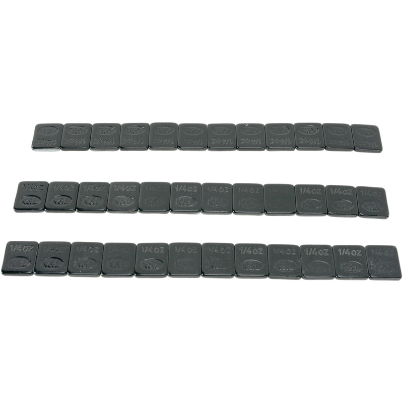 K&L Supply Wheel Weights - Rectangle - Adhesive Stick-On - Black - 36 Pack 32-2428 | Tire Mounting & Balancing Products