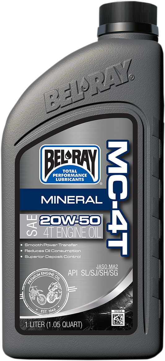 Bel-Ray MC-4T Mineral Oil - 20W-50 - 1L 99405-BT1LA