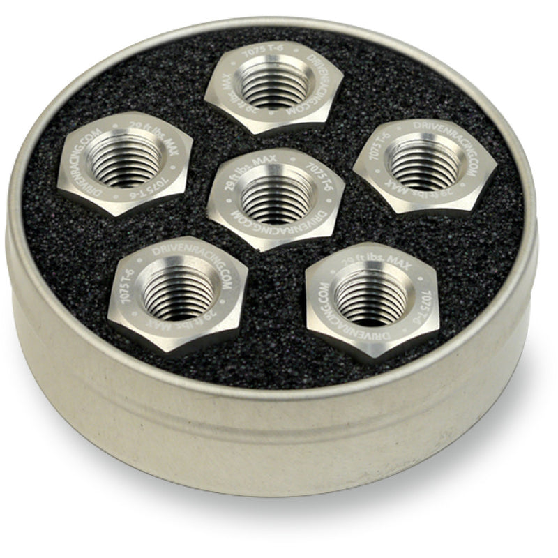 DRIVEN RACING Aluminum Sprocket Nuts - Silver - M10 x 1.0 DSN6SL