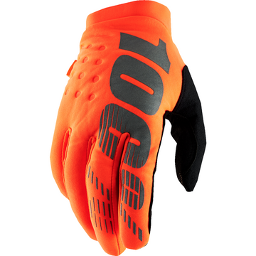 100% Brisker Gloves Fluo Orange/Black Medium by 100%
