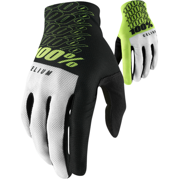 100% Celium Gloves Fluo Yellow - Medium by 100%