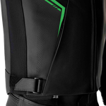 RST S1 D3O Leather CE Jacket - Black/Grey/Fluro Green - 2XL