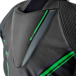 RST S1 D3O CE Leather Suit - Black/Grey/Fluro Green - 2XL