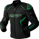 RST S1 D3O Textile CE Jacket - Black/Grey/Fluro Green