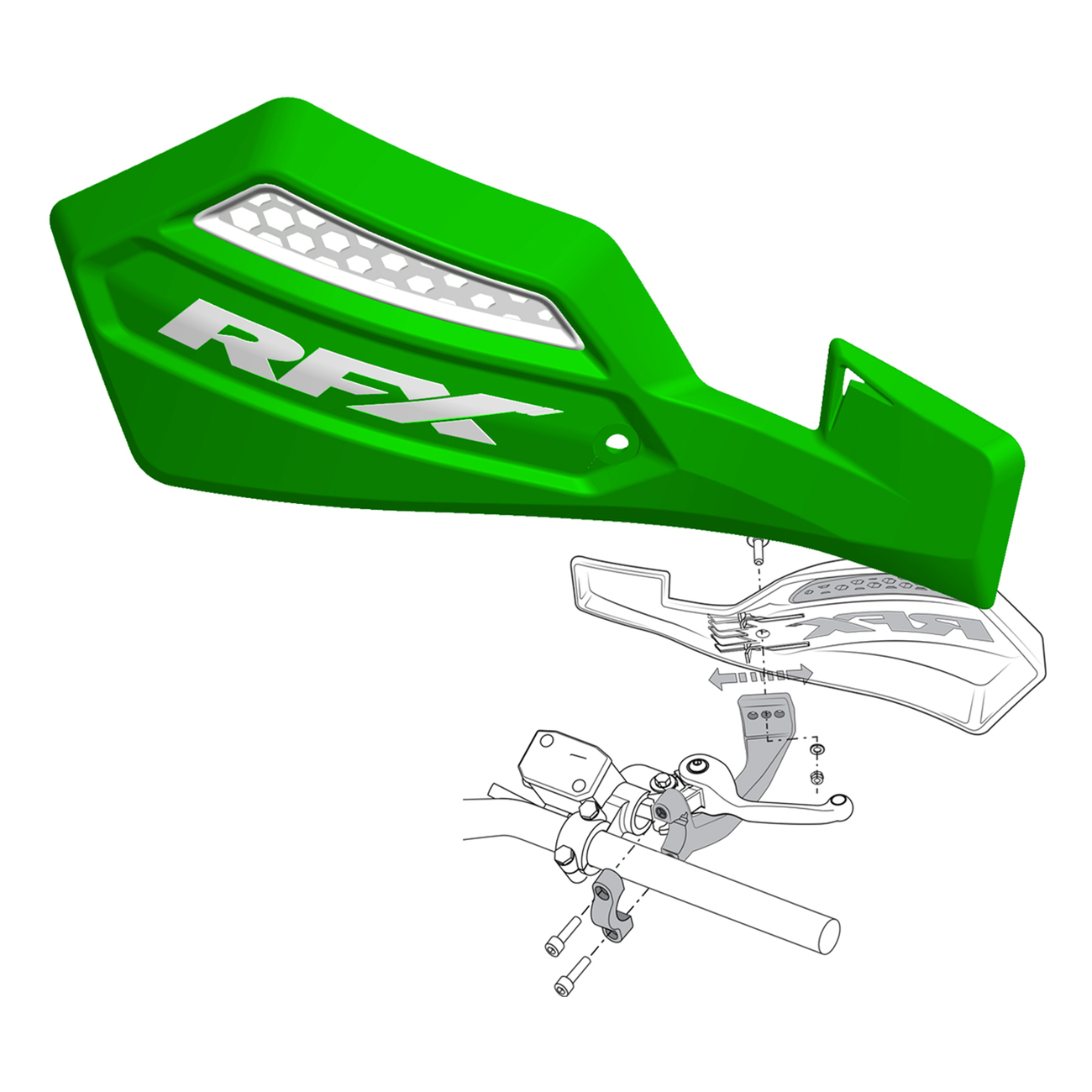 Race Series Handguard Green Inc Mount Kit