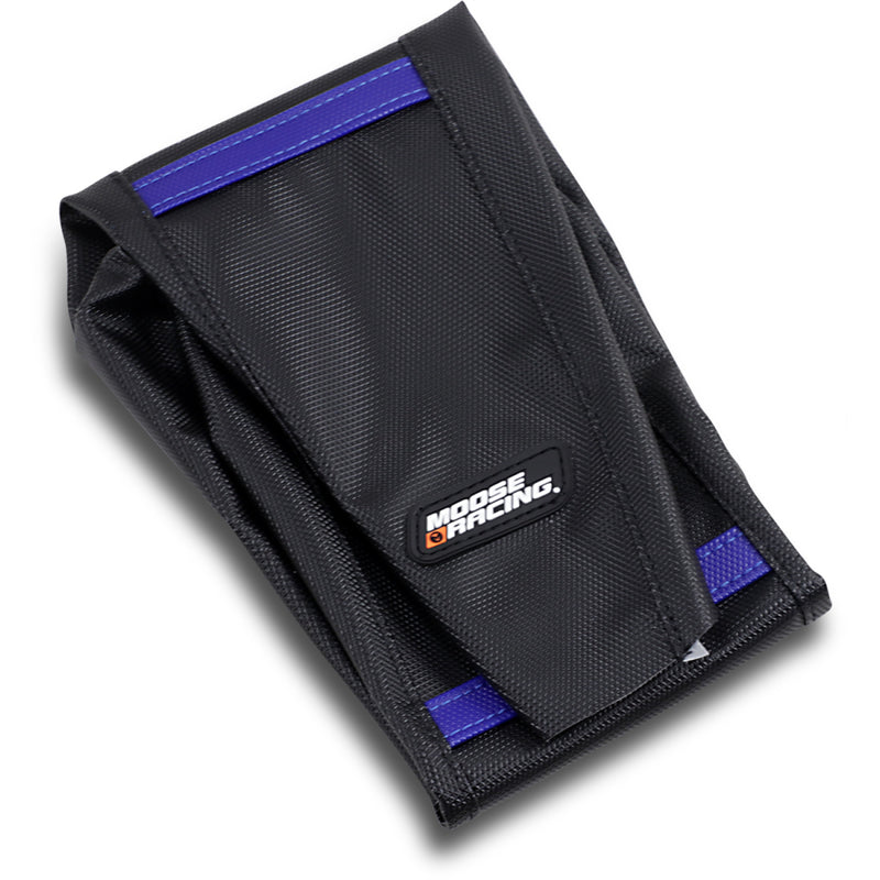 Moose Racing Ribbed Seat Cover - Black Cover/Blue Ribs - Husqvarna HQV45018-332
