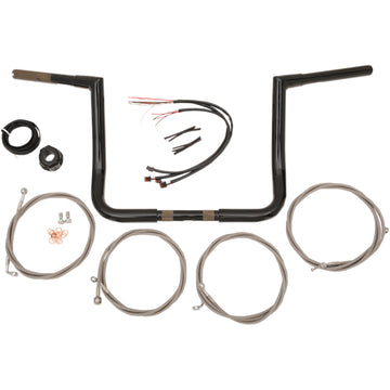 LA Choppers Handlebar and Cable Kit - 14" - Black LA-7361KT3-14B